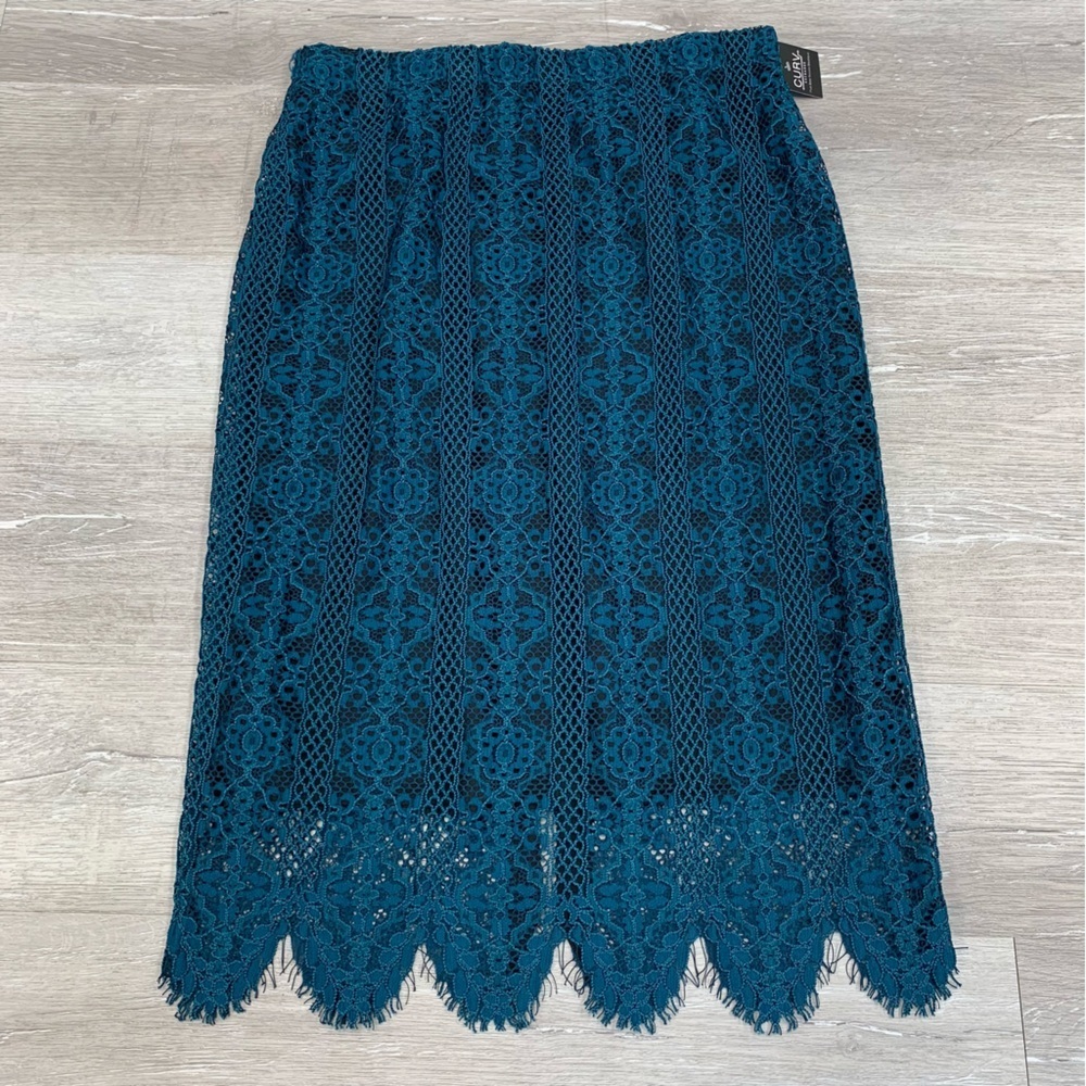 Chico's  Black Label Teal Lace Skirt